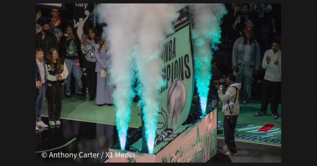 New York Liberty banner raising/ring ceremony